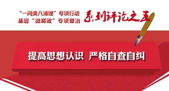 全省两个专项工作系列评论之五 提高思想认识 严格自查自纠