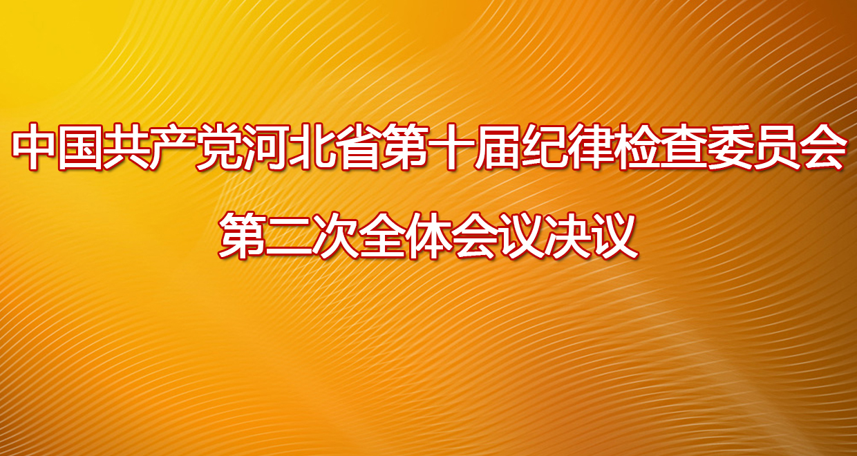 中国共产党河北省第十届纪律检查委员会第二次全体会议决议