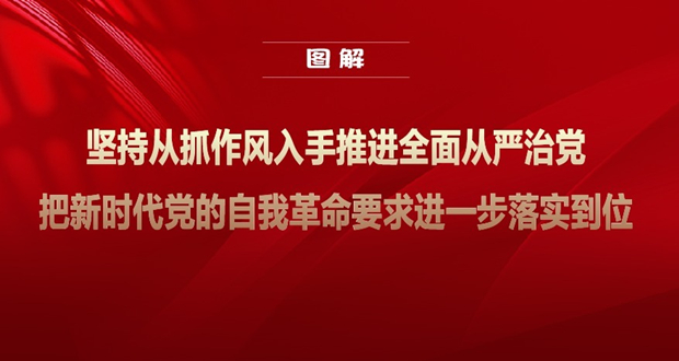 图解丨坚持从抓作风入手推进全面从严治党 把新时代党的自我革命要求进一步落实到位 